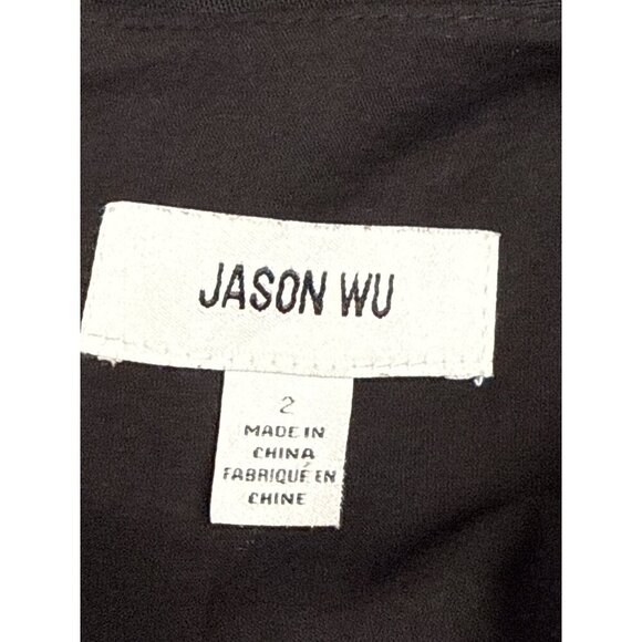 Jason Wu Women's Dress Linen Viscose Blend Sleeveless Black Midi A-Line Size 2 - Picture 10 of 12